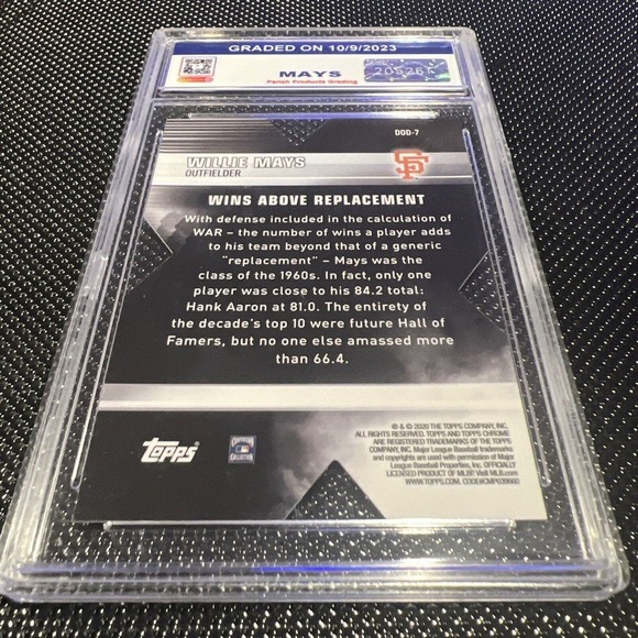 2020 Topps Chrome Willie Mays Die Cut #DOD-7 - Giants PPG 9 🔥🔥🔥🔥 - Picture 3 of 3